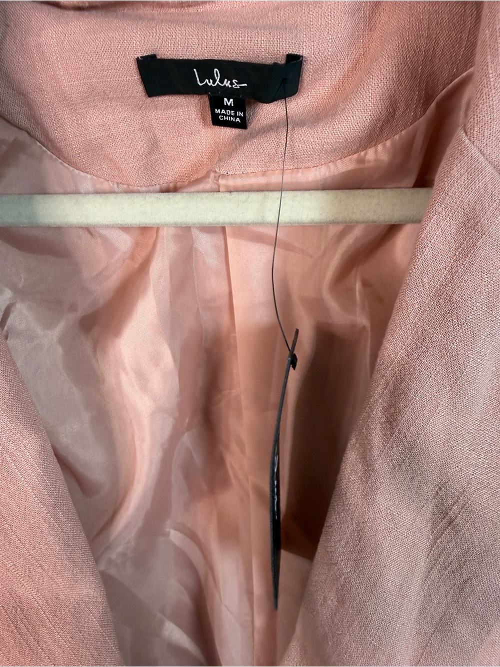 Lulus Blush Pink‎ Linen Blend Blazer Jacket Women’s Size M NWT - Picture 4 of 6